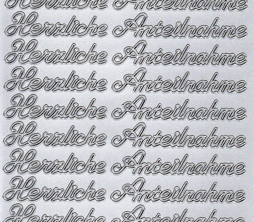 Sticker - Herzliche Anteilnahme - silber - 420