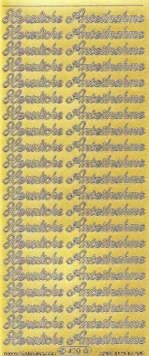 Sticker - Herzliche Anteilnahme - gold - 420