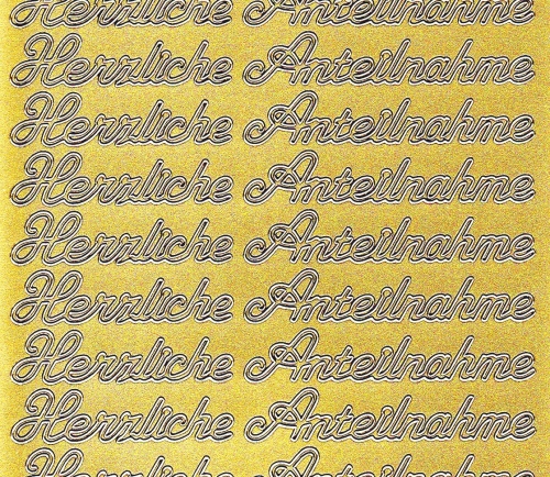 Sticker - Herzliche Anteilnahme - gold - 420