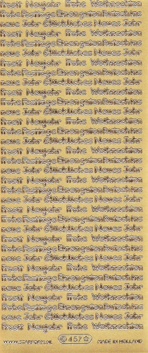 Sticker - Weihnachts- und Neujahrswnsche - gold - 457