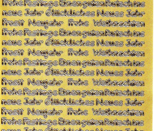 Sticker - Weihnachts- und Neujahrswnsche - gold - 457