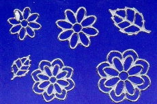 Sticker - Blumen 19 - silber - 1113