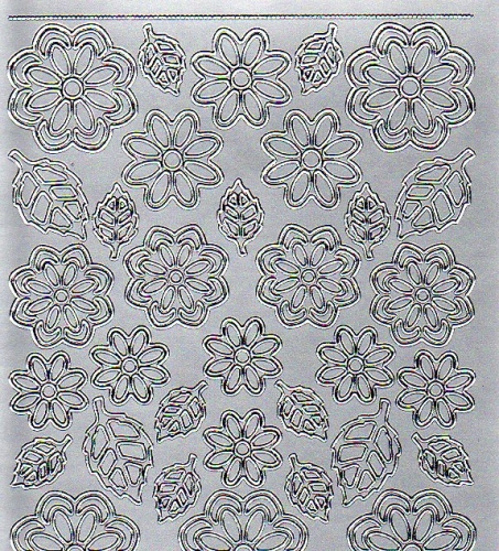 Sticker - Blumen 19 - silber - 1113