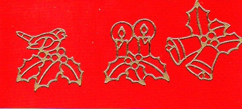 Sticker - Kerzen und Glocken - gold - 959