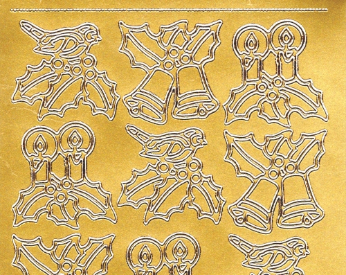 Sticker - Kerzen und Glocken - gold - 959
