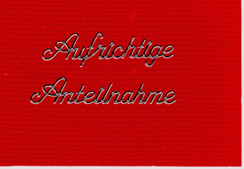 Sticker - Aufrichtige Anteilnahme - silber - 419