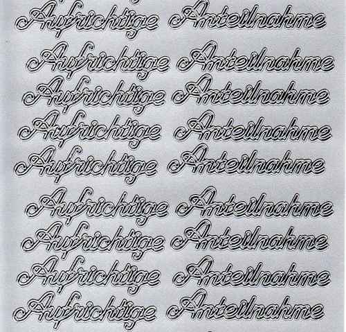 Sticker - Aufrichtige Anteilnahme - silber - 419