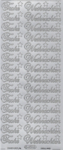 Sticker - Frohe Weihnachten - silber - 451