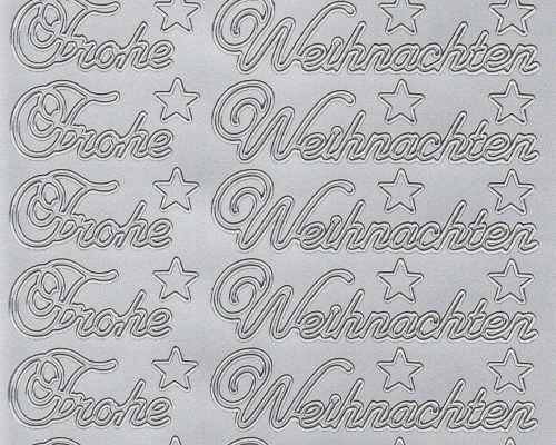 Sticker - Frohe Weihnachten - silber - 451