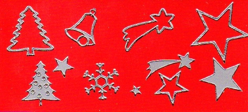 Sticker - Weihnachten 1 - silber - 853