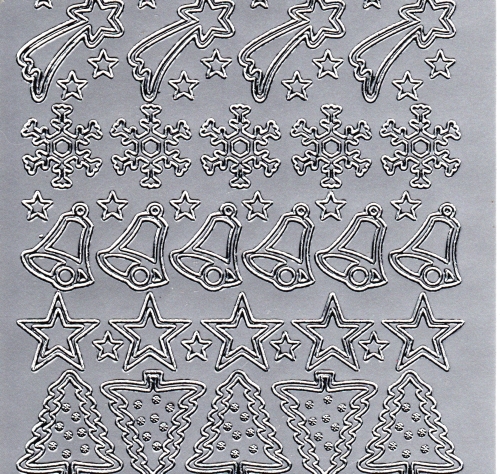Sticker - Weihnachten 1 - silber - 853