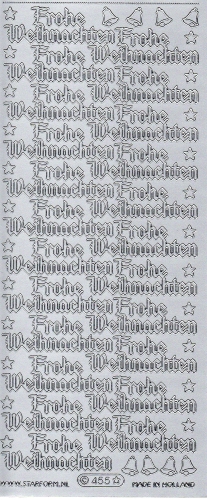 Sticker - Frohe Weihnachten - silber - 455