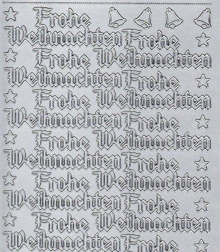 Sticker - Frohe Weihnachten - silber - 455