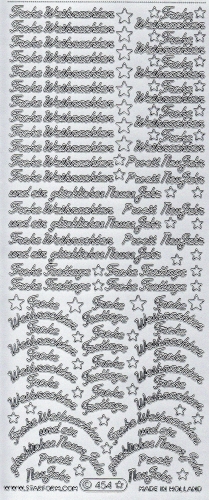 Sticker - Weihnachtliche Schriften - silber - 454