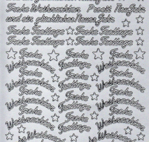 Sticker - Weihnachtliche Schriften - silber - 454