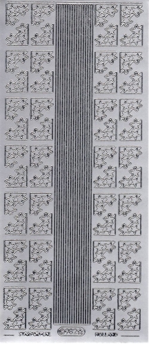 Sticker - Rand und Ecken Weihnachten 2 - silber - 982