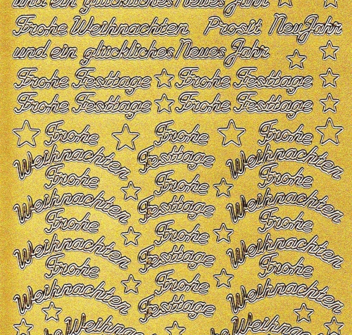 Sticker - Weihnachtliche Schriften - gold - 454