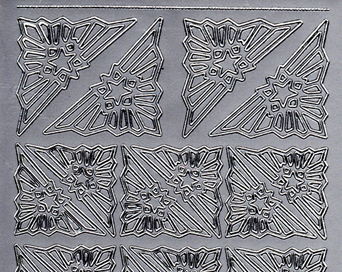 Sticker - Ecke mit Stern - silber - 962