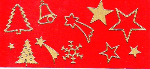 Sticker - Weihnachten 1 - gold - 853