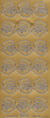 Sticker - Weihnachtsmann - gold - 879