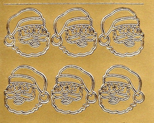 Sticker - Weihnachtsmann - gold - 879