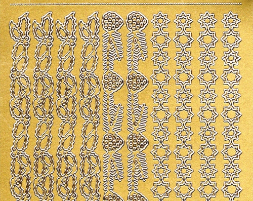 Sticker - Weihnachtliche Rnder - gold - 874