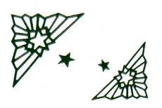 Sticker - Ecke mit Stern - dunkelgrn - 962
