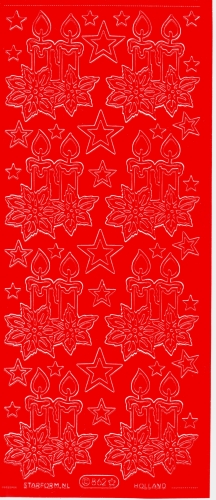 Sticker - Kerzen - rot - 862