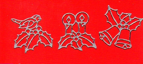 Sticker - Kerzen und Glocken - silber - 959