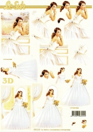 3D-Bogen Junge Frau in weiem Kleid von LeSuh (777.117)