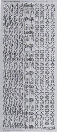 Sticker - Weihnachtliche Rnder - silber - 874