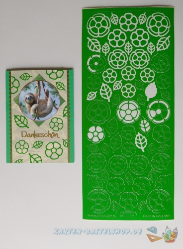 Sticker - Blumen - hellgrn - 1114