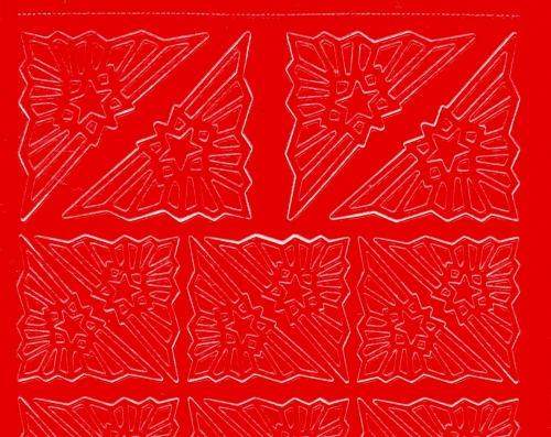 Sticker - Ecke mit Stern - rot - 962