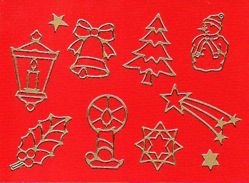 Sticker - Weihnachten - Motive - gold - 960
