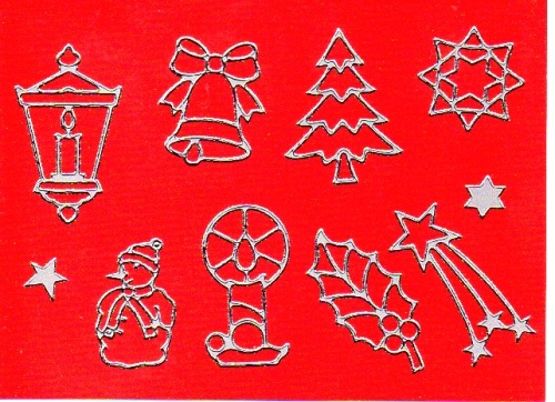 Sticker - Weihnachten - silber - 960