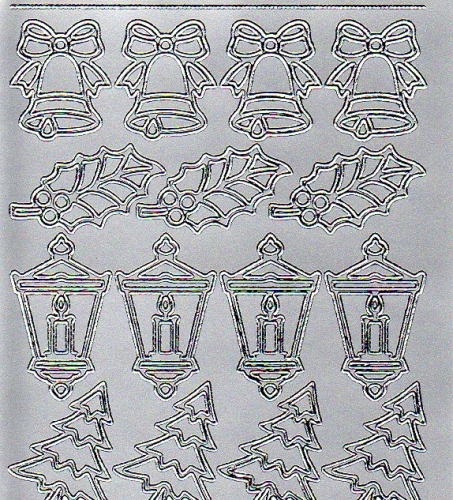 Sticker - Weihnachten - silber - 960