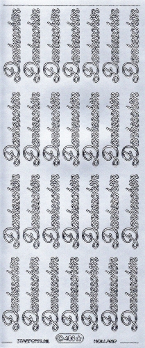Sticker - Dankeschn - silber - 408
