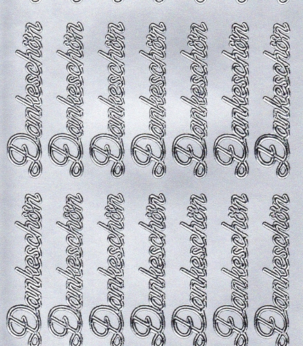 Sticker - Dankeschn - silber - 408