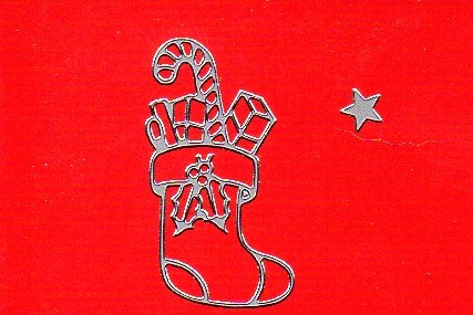 Sticker - Weihnachtsstiefel / Nikolaus - silber - 988