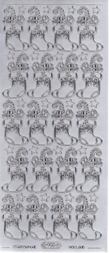 Sticker - Weihnachtsstiefel / Nikolaus - silber - 988