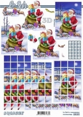 3D-Bogen Squares Weihnachtsmann von LeSuh (630.221)