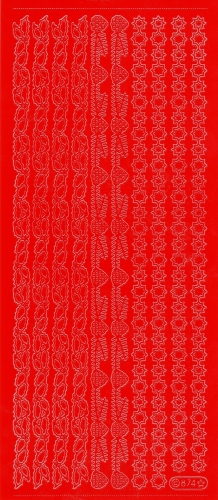 Sticker - Weihnachtliche Rnder - rot - 874