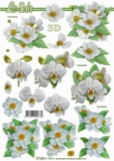 3D-Bogen Weie Blumen von LeSuh (777.224)