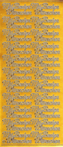 Sticker - Mit besten Wnschen - gold - 411