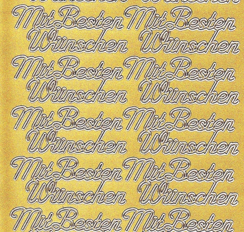 Sticker - Mit besten Wnschen - gold - 411