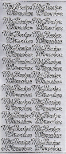Sticker - Mit besten Wnschen - silber - 411
