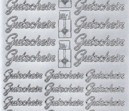 Sticker - Gutschein - silber - 417