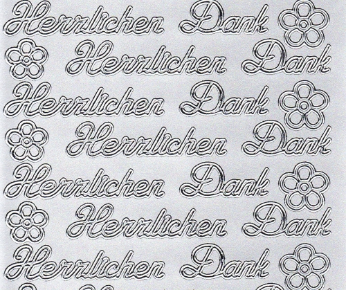 Sticker - Herzlichen Dank - silber - 407