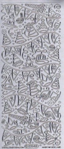 Sticker - Girlanden und Hte - silber - 1204