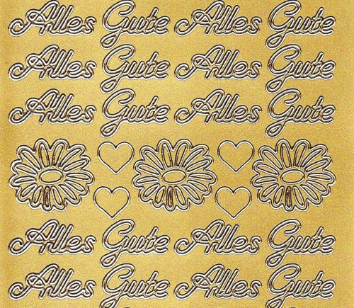 Sticker -Alles Gute - gold - 423